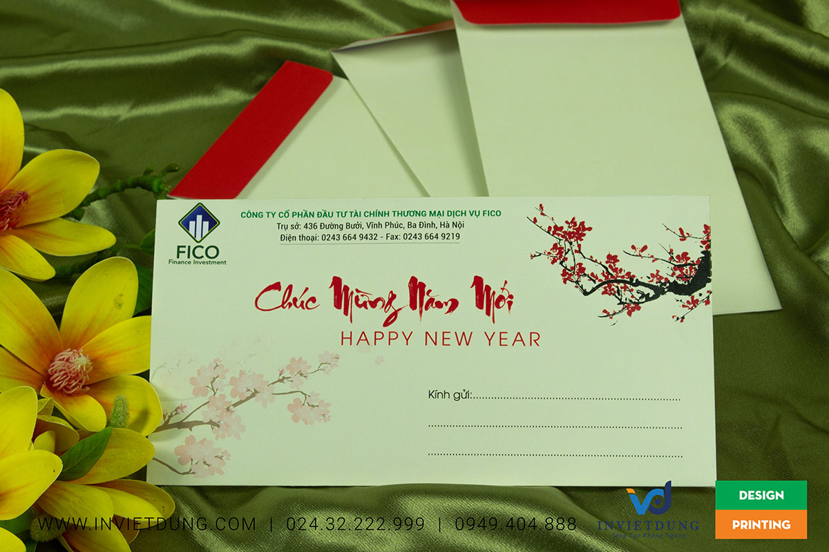 Mẫu phong bì chúc mừng năm mới công ty FICO