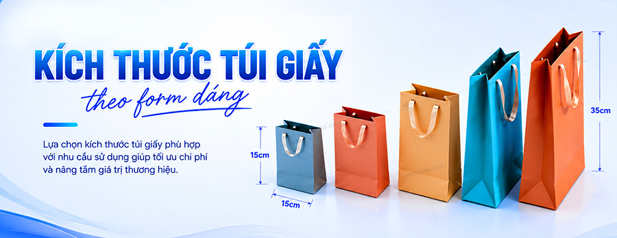 Kích thước túi giấy tiêu chuẩn, gợi ý 21 size túi phổ biến hiện nay