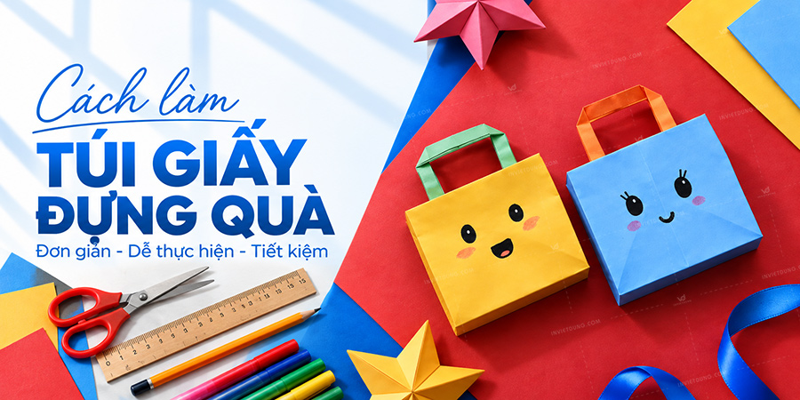 7 bước tự làm túi giấy đựng quà đơn giản tại nhà