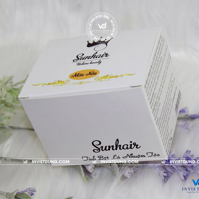 Mẫu hộp đựng bột nhuộm tóc Sunhair