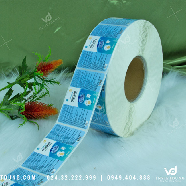Mẫu decal dán bịnh xịt chống sâu răng Midkid