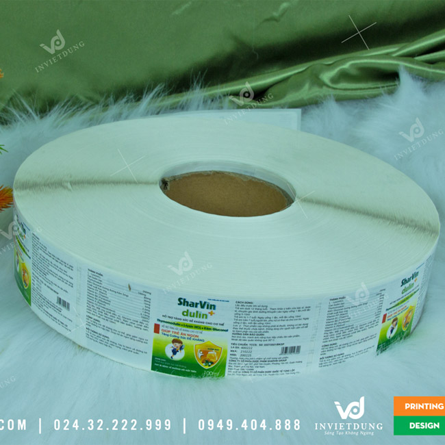 Mẫu decal cuộn thực phẩm chức năng SharVin