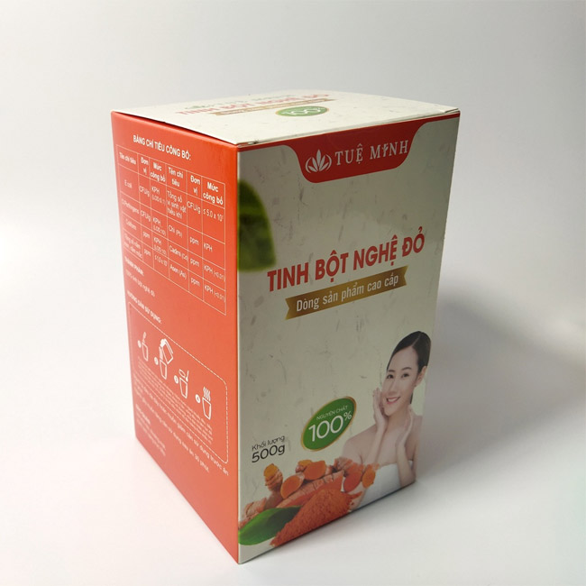 In hộp giấy đựng tinh bột nghệ