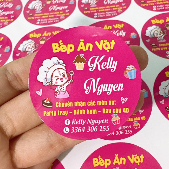 In tem nhãn dán đồ ăn vặt