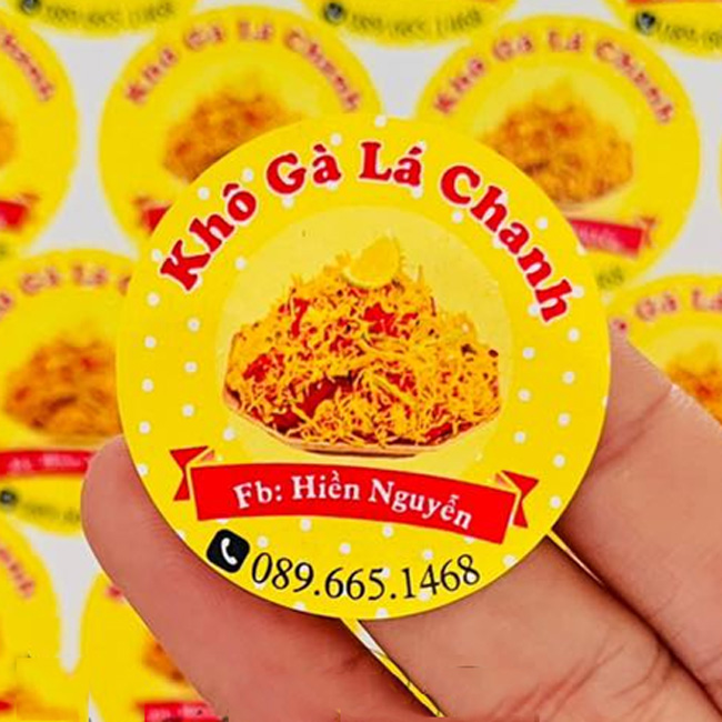 In tem nhãn khô gà