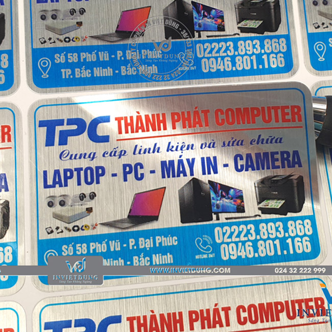 Mẫu decal bạc thương hiệu Thành Phát Computer