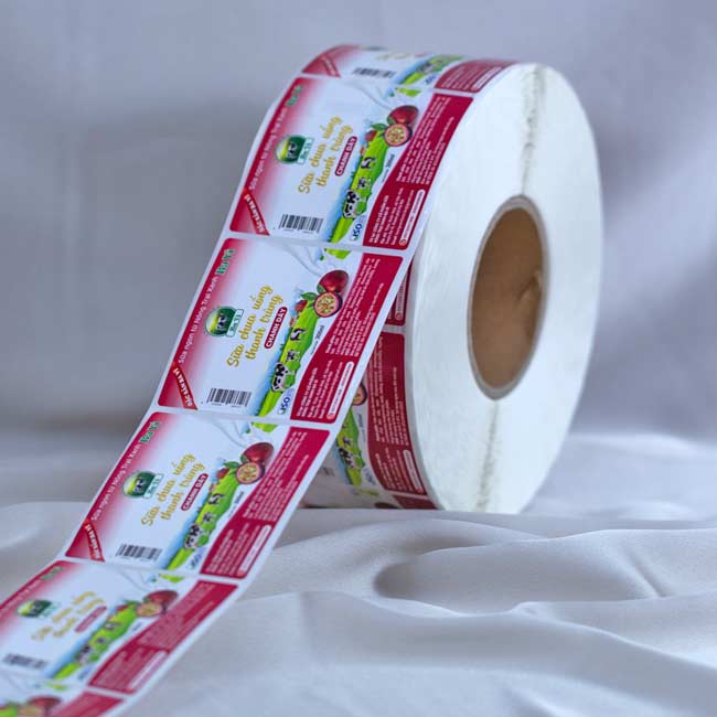 Mẫu decal cuộn dán sữa chua Ba Vì