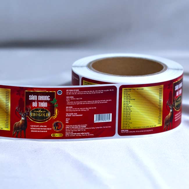 Mẫu decal cuộn dán sâm nhung bổ thận Bio Gold