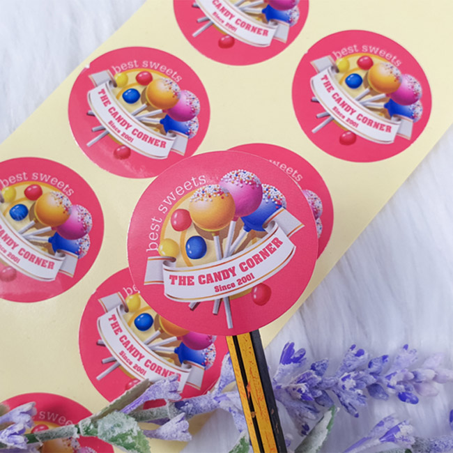 Mẫu decal giấy dán kẹo mút