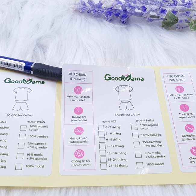 Mẫu decal dán quần áo thương hiệu Good Mama