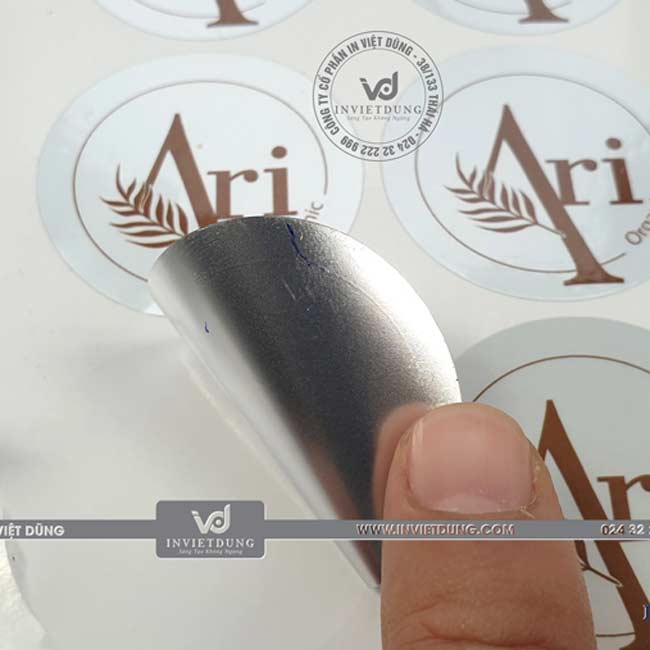 Mẫu tem nhãn decal dán mỹ phẩm Ari Organic