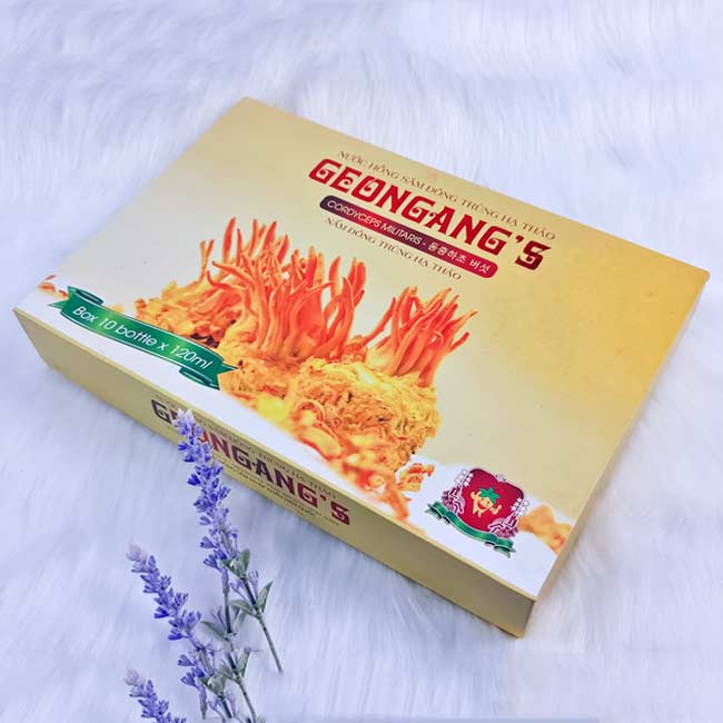 Mẫu hộp cứng đựng đông trùng hạ thảo Geogang's