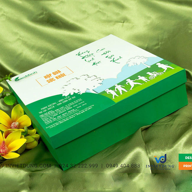 Mẫu hộp cứng hộp quà sức khoẻ Sao Minh