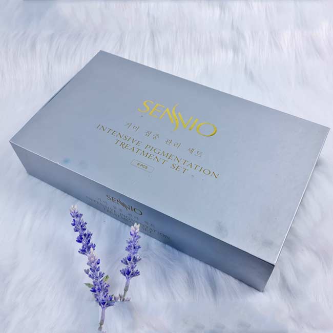Mẫu hộp cứng đựng bộ mỹ phẩm thương hiệu Senio