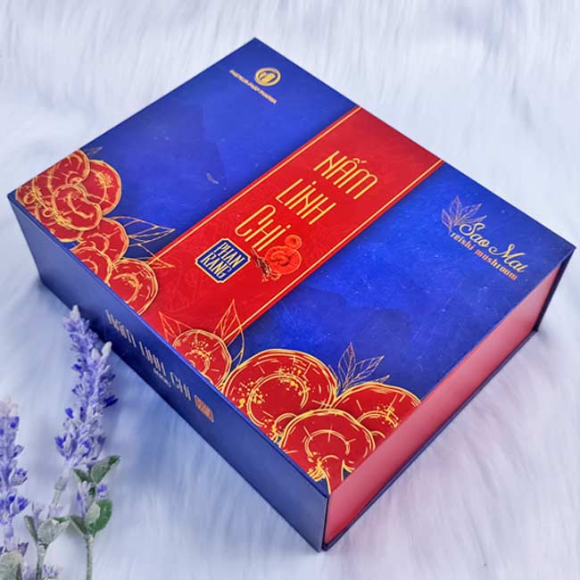 Mẫu hộp cứng đựng nấm linh chi Phan Rang