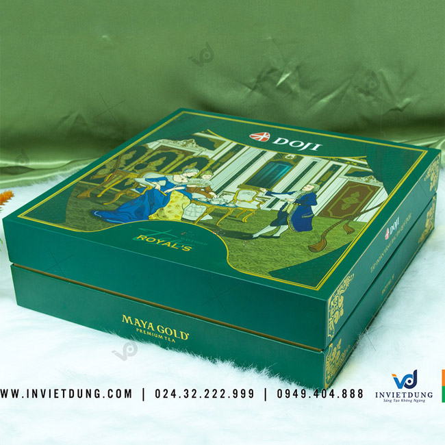 Mẫu hộp cứng đựng trà Maya Gold