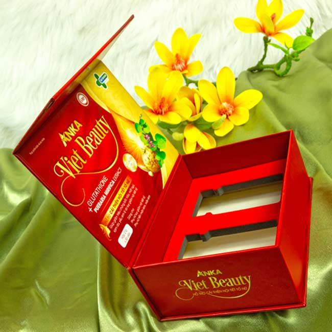 Mẫu hộp cứng đựng viên uống Anna Việt Beauty