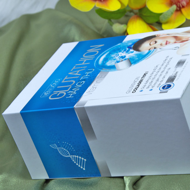 Mẫu hộp cứng đựng viên uống Glutathion Hằng Thu