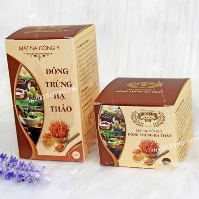 Mẫu hộp đựng mặt nạ đông trùng hạ thảo