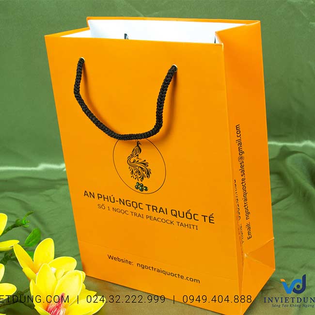 Mẫu túi giấy đựng trang sức ngọc trai An Phú