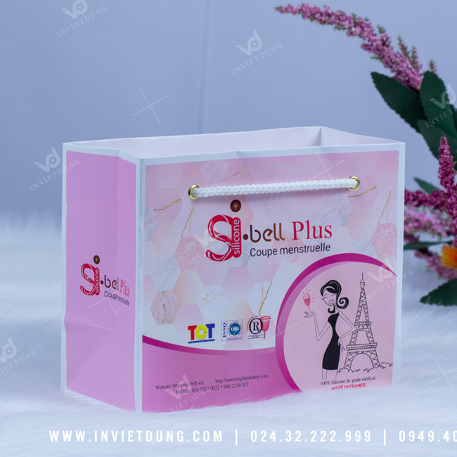 Mẫu túi giấy đựng cốc nguyệt san Ci-Bell Plus