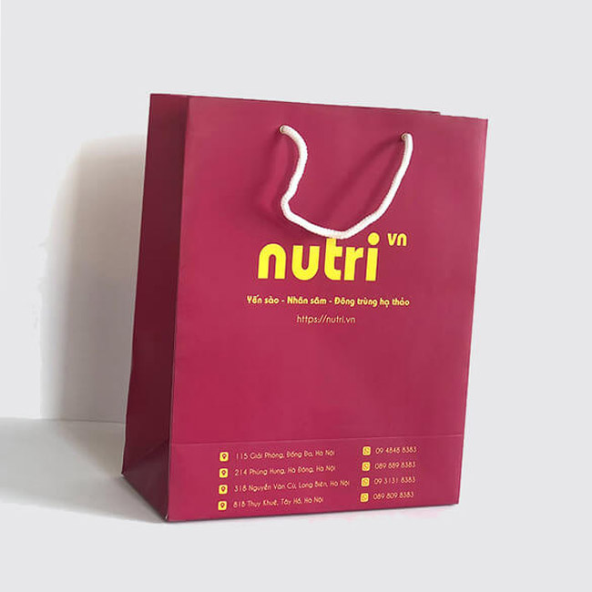 In túi giấy đựng nhân sâm