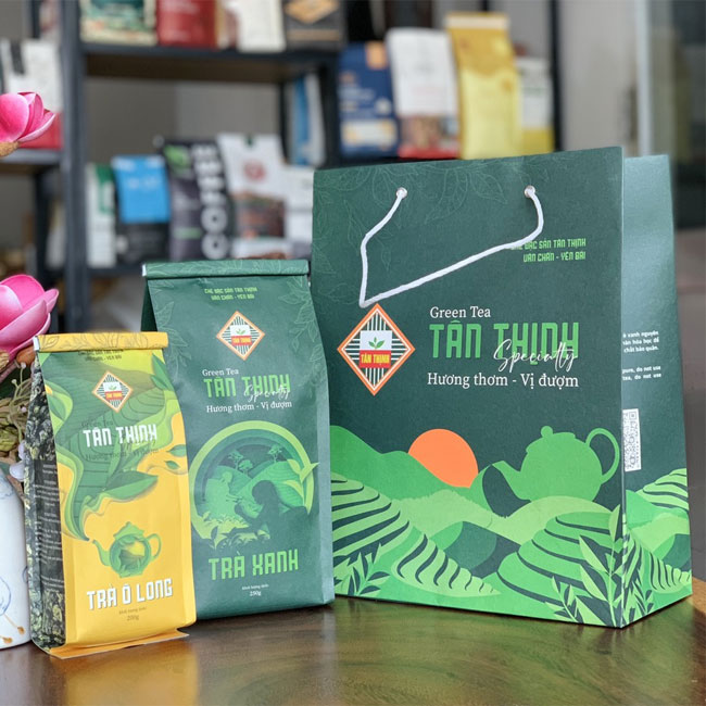 In túi giấy đựng trà