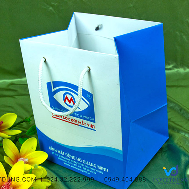 Mẫu túi giấy cho Kính mắt đồng hồ Quang Minh