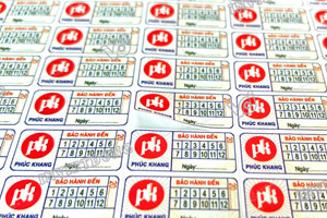 In tem bảo hành hình chữ nhật đẹp tại Hà Nội