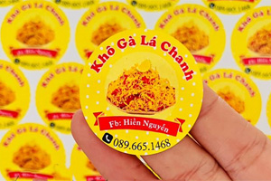 In tem nhãn khô gà