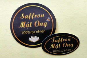 In tem nhãn saffron
