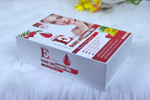 Mẫu hộp cứng đựng Vitamin E đỏ Natura