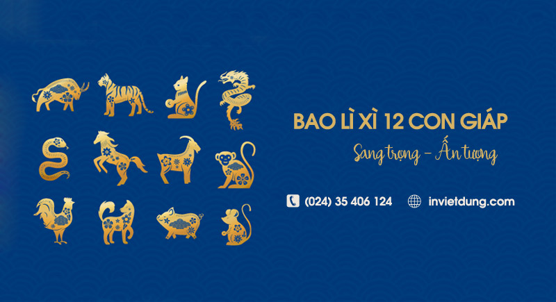 Mẫu bao lì xì 12 con Giáp