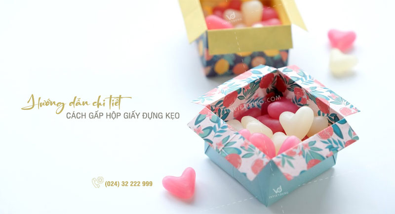 Cách gấp hộp giấy đựng kẹo đơn giản