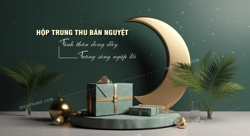Mẫu hộp bánh trung thu bán nguyệt