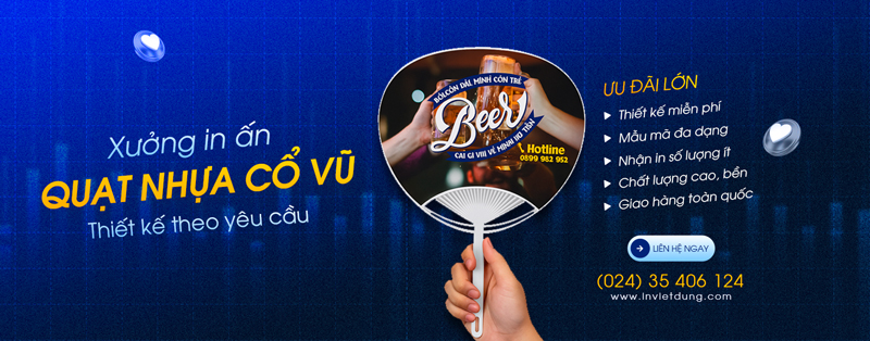 In quạt nhựa cầm tay cổ vũ