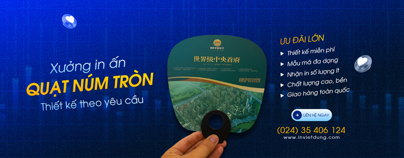 In quạt nhựa núm tròn