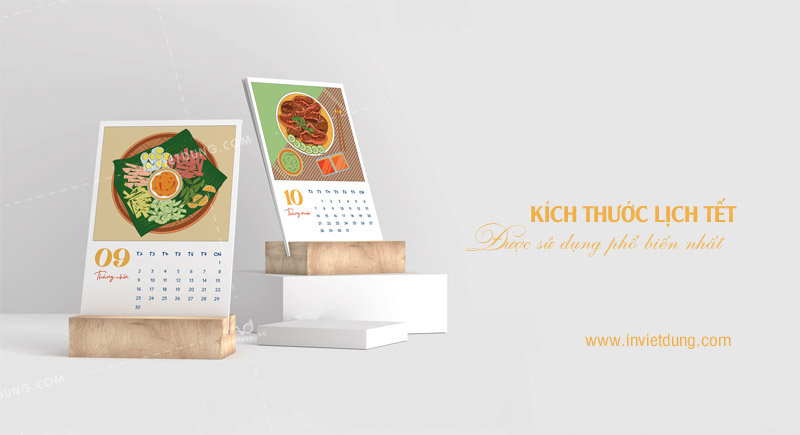 Kích thước lịch Tết chuẩn