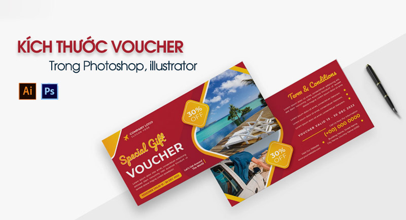 Kích thước voucher trong photoshop