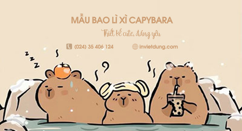 Mẫu bao lì xì Capybara