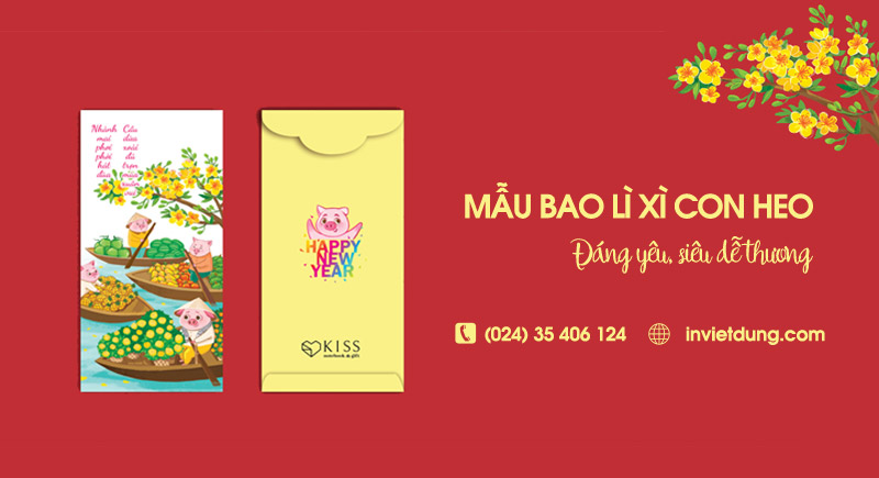 Mẫu bao lì xì con heo