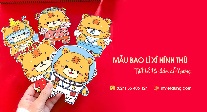 Mẫu bao lì xì hình thú