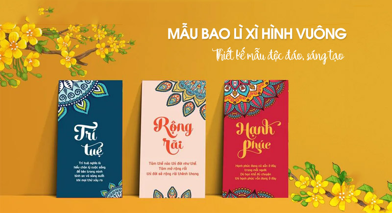 Mẫu bao lì xì hình vuông