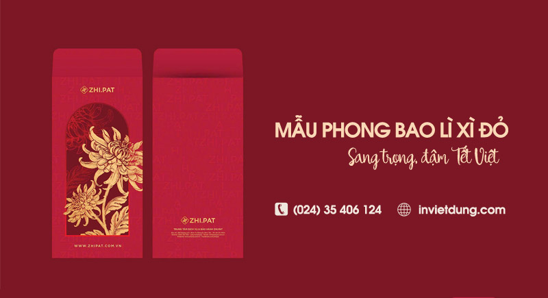 Mẫu phong bao lì xì màu đỏ