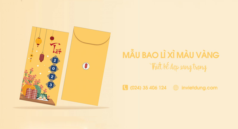 Mẫu bao lì xì màu vàng