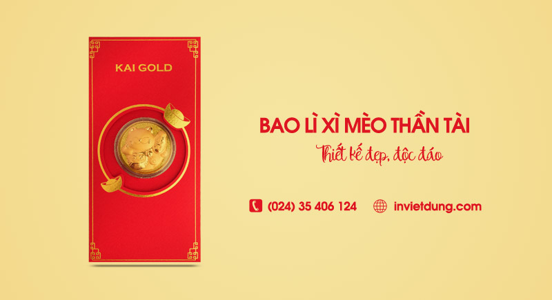 Mẫu bao lì xì mèo thần tài