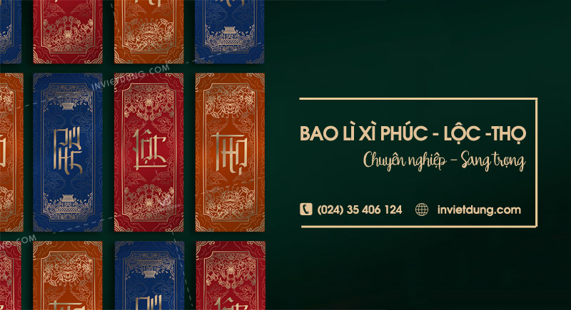 Mẫu bao lì xì Phúc Lộc Thọ