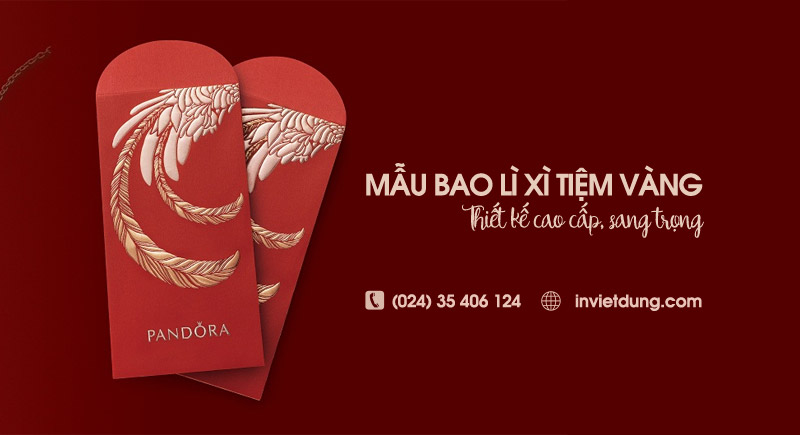 Mẫu bao lì xì tiệm vàng