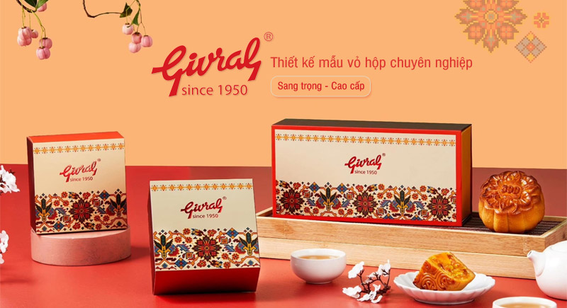 Mẫu hộp đựng bánh trung thu Givral