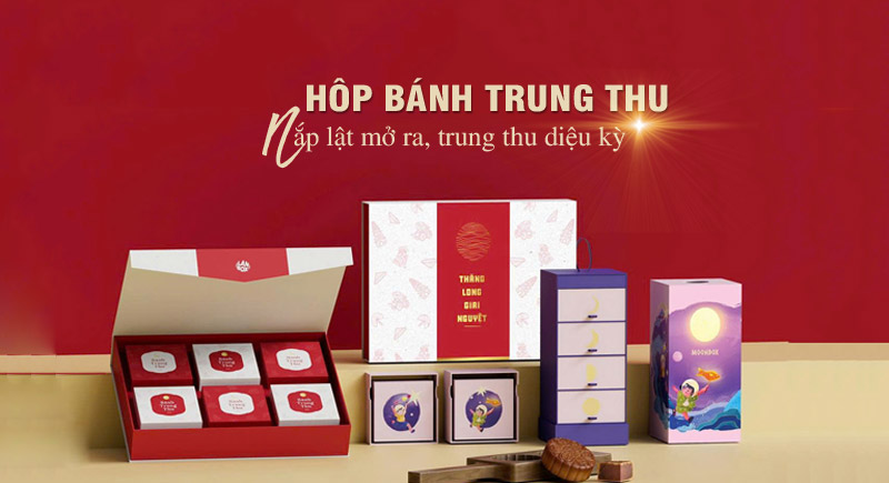 Mẫu hộp bánh trung thu nắp lật